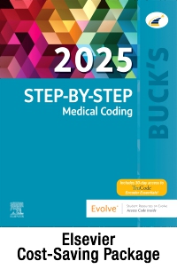 cover image - Buck's 2025 Step-by-Step Textbook, Buck's 2025 Step-by-Step Workbook, and Buck's 2025 Medical Coding Online, 1st Edition
