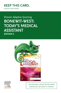 cover image - Elsevier Adaptive Quizzing for Today's Medical Assistant: Clinical & Administrative Procedures (Access Card), 5th Edition