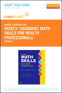 cover image - Saunders Math Skills for Health Professionals - Elsevier eBook on VitalSource (Retail Access Card),1st Edition