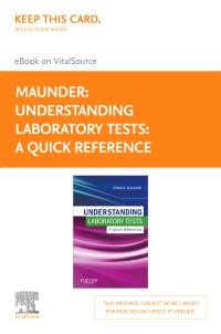 cover image - Understanding Laboratory Tests: A Quick Reference - Elsevier eBook on VitalSource (Retail Access Card), 1st Edition